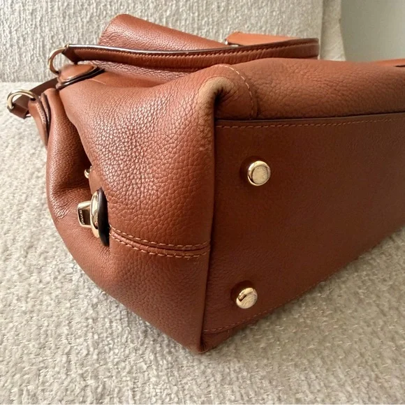 Coach Edie Pebbled Leather Shoulder Bag in Saddle Tan Brown - Picture 5 of 10